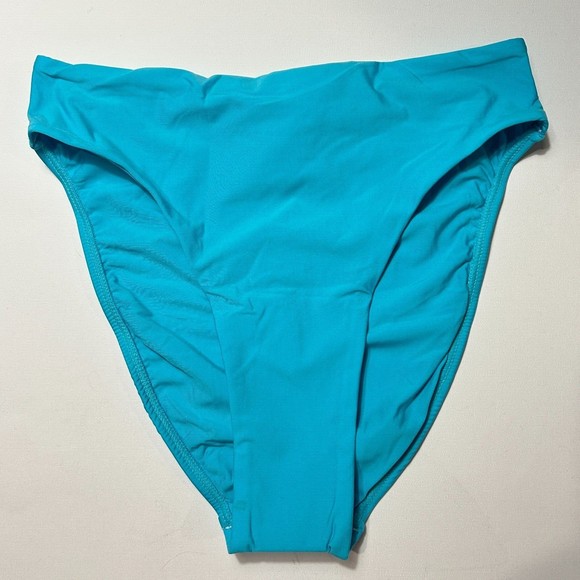 PilyQ PQ Saltwater Hillary Hi Waist Full Blue Swimwear Bikini Bottom Size S NWT - Picture 4 of 10